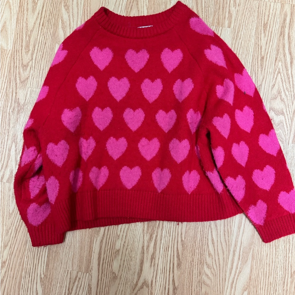 OLD NAVY Red and Pink Heart Sweater
